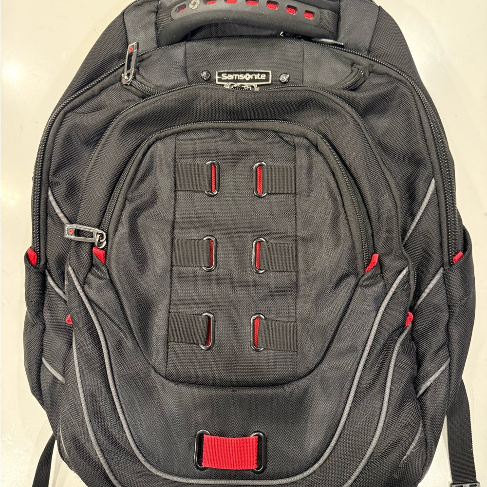 Samsonite Men's Backpack with Black and Red Design
